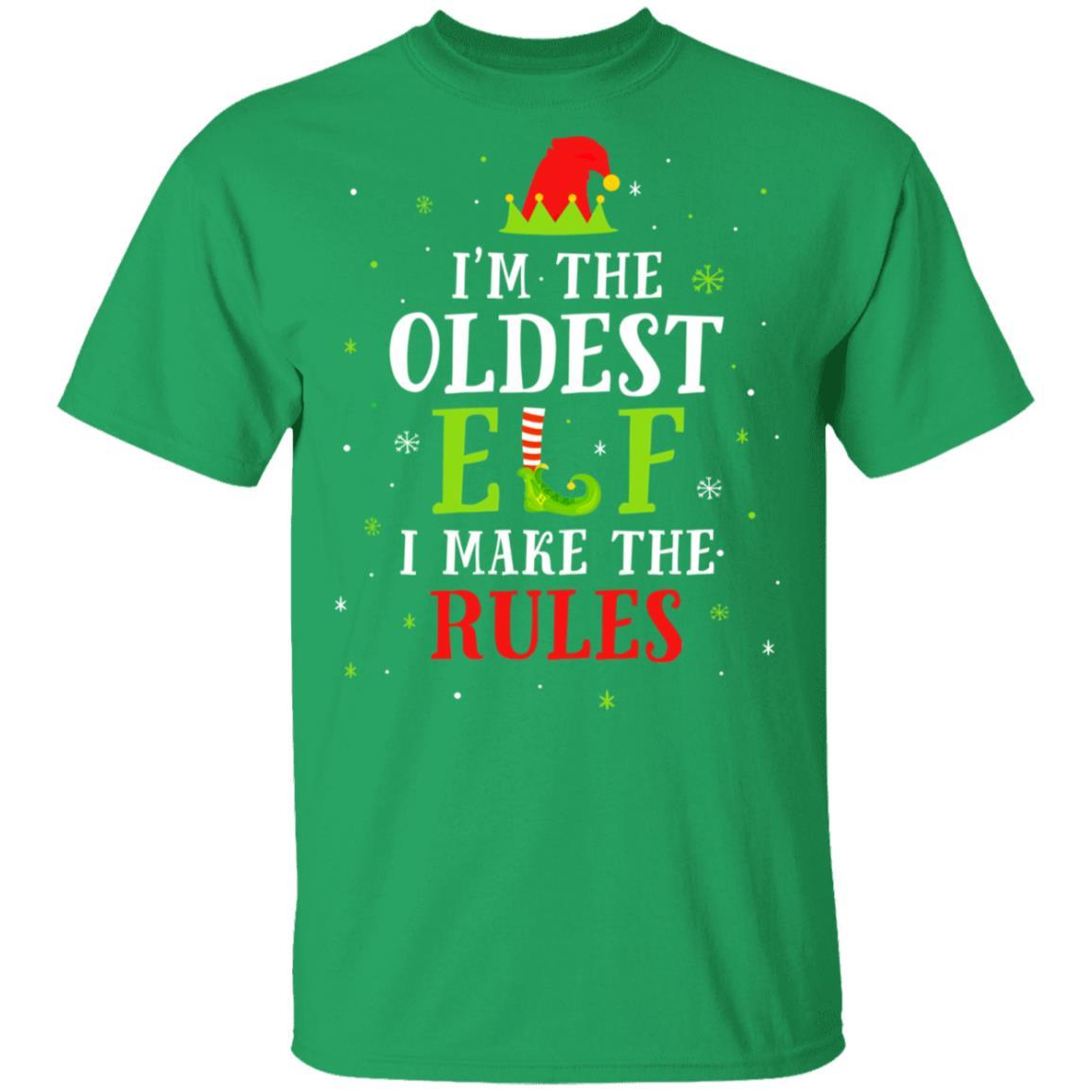 I'm The Oldest Elf Family Matching Funny Christmas Gift-T-Shirt & Sweatshirt-Classic T-Shirt-Irish Green