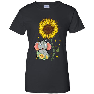 You Are My Little Sunshine Sunflower Elephant-T-Shirt & Hoodie-Women's T-Shirt-Black