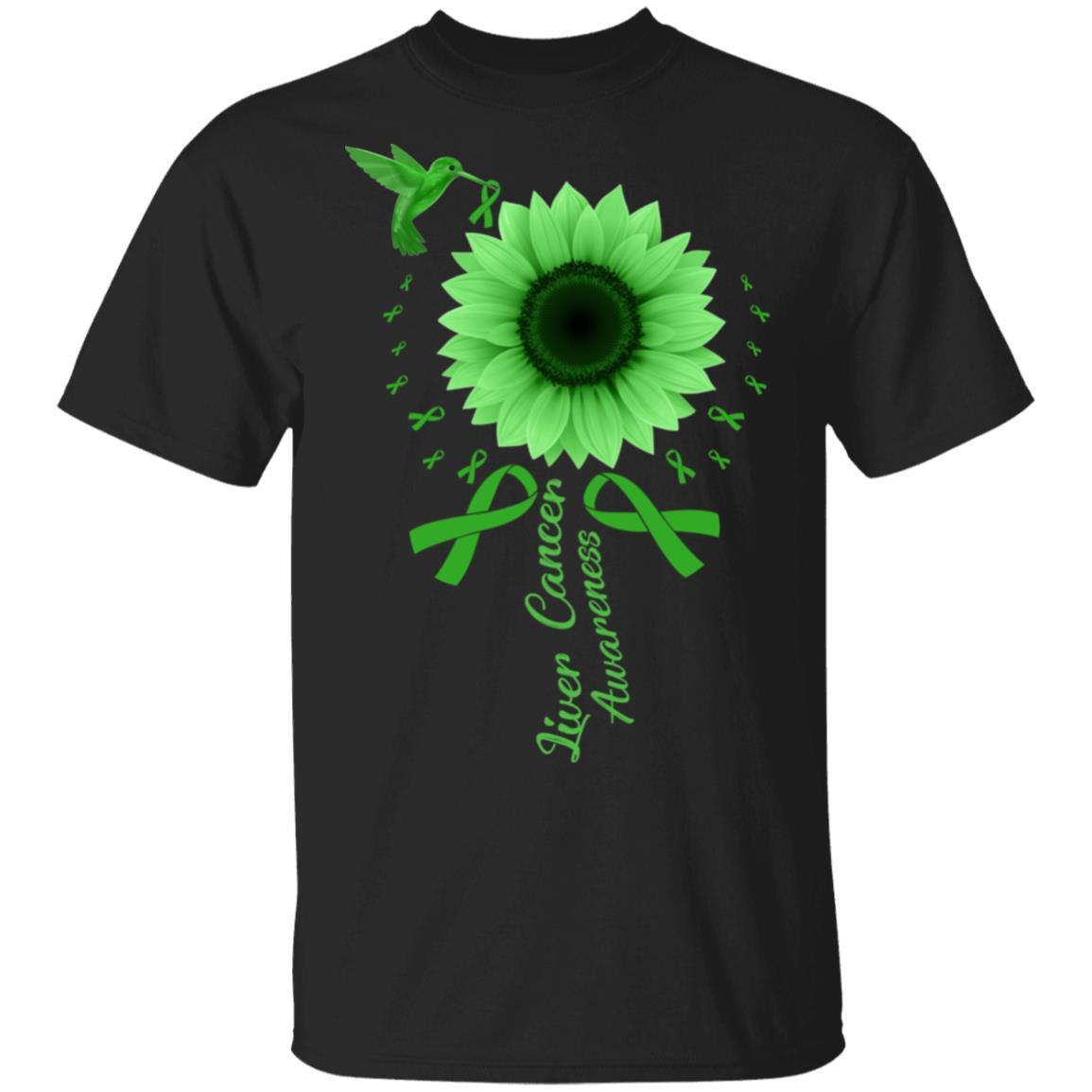 Hummingbird Sunflower Green Liver Cancer Awareness