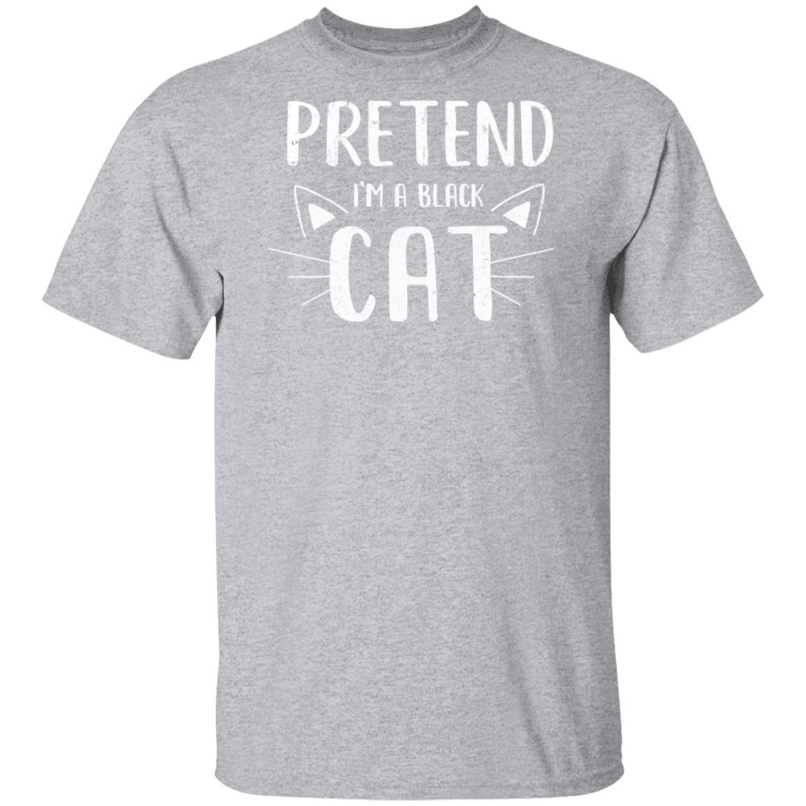 Pretend I'm A Black Cat Costume Halloween Lazy Easy-T-Shirt & Hoodie-Classic T-Shirt-Sport Grey