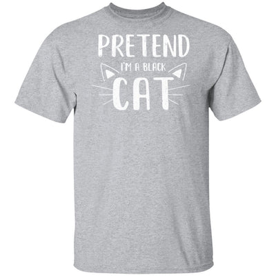 Pretend I'm A Black Cat Costume Halloween Lazy Easy-T-Shirt & Hoodie-Classic T-Shirt-Sport Grey