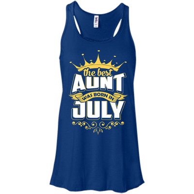 The Best Aunt Was Born In July-T-Shirt & Hoodie-Women's Flowy Racerback Tank-True Royal