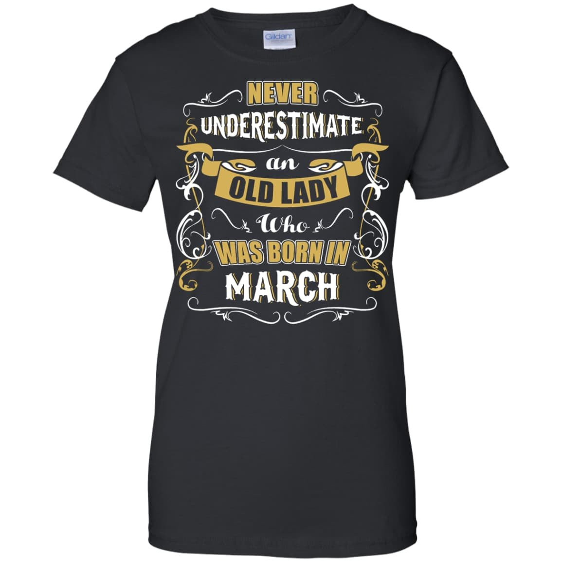 An Old Lady Who Was Born In March-T-Shirt & Hoodie-Women's T-Shirt-Black
