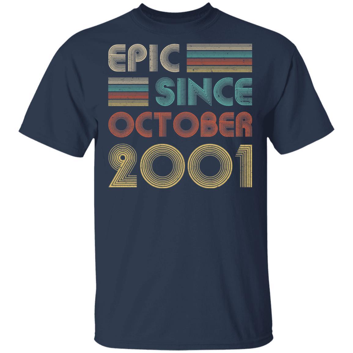 Epic Since October 2001 Vintage 20th Birthday Gifts-T-Shirt & Hoodie-Classic T-Shirt-Navy