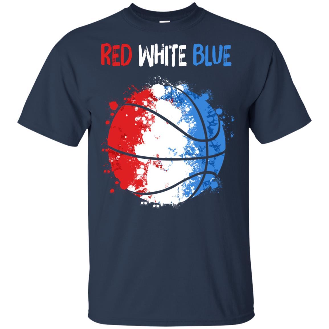 4Th Of July Red White Blue Basketball Lovers Patriotic-T-Shirt & Hoodie-Classic T-Shirt-Navy