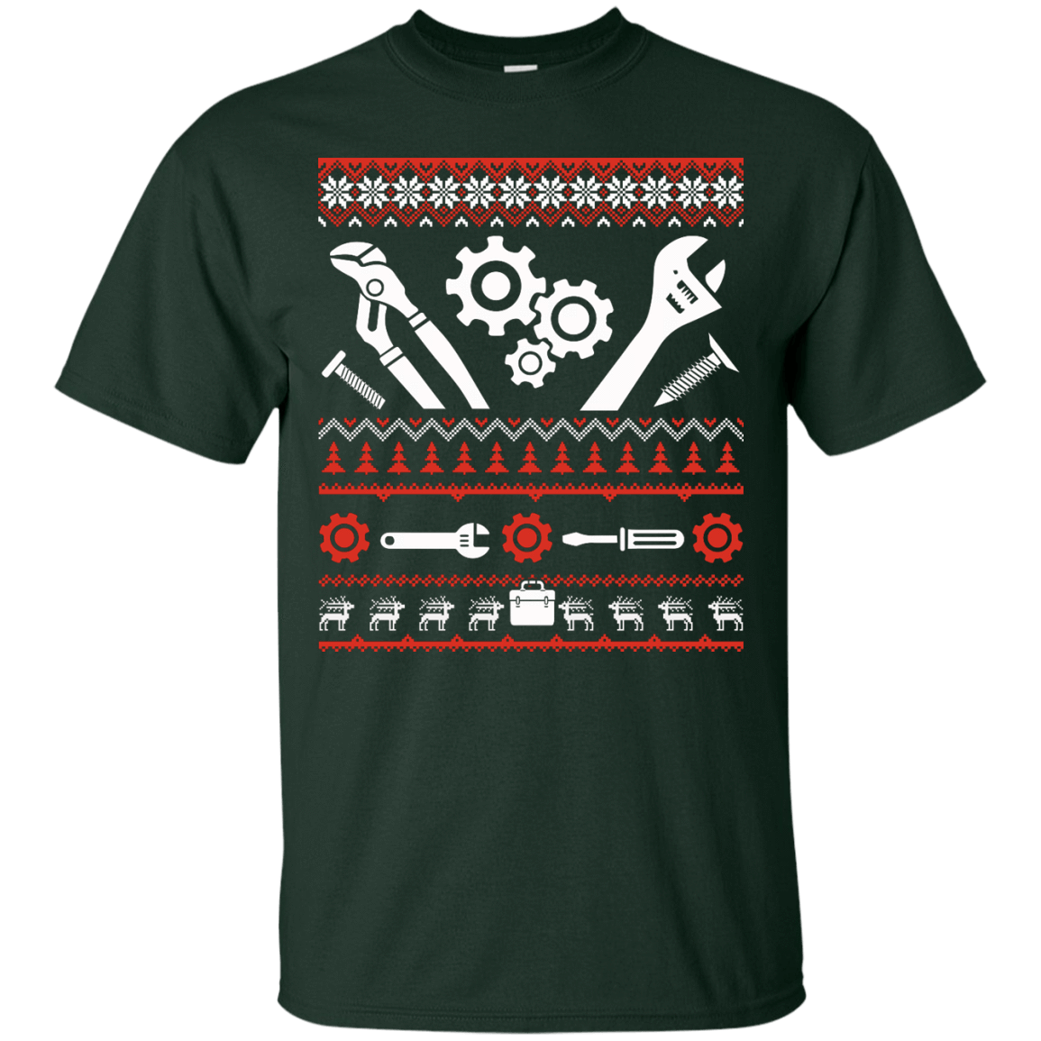Mechanic Christmas Sweater-T-Shirt & Hoodie-Classic T-Shirt-Forest Green