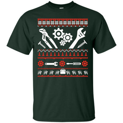 Mechanic Christmas Sweater-T-Shirt & Hoodie-Classic T-Shirt-Forest Green