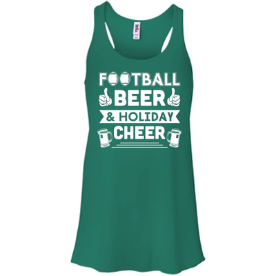 Football Beer Holiday Cheer-T-Shirt & Hoodie-Women's Flowy Racerback Tank-Kelly