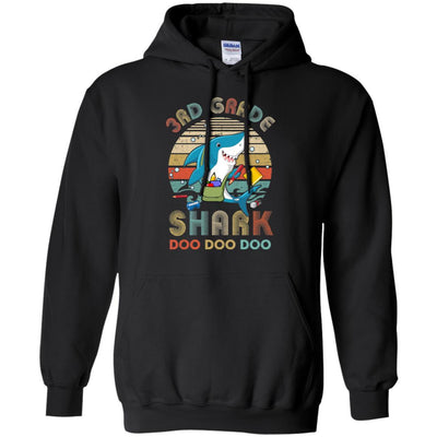 3rd Grade Shark Doo Doo Doo Funny Back To School-T-Shirt & Hoodie-Pullover Hoodie-Black