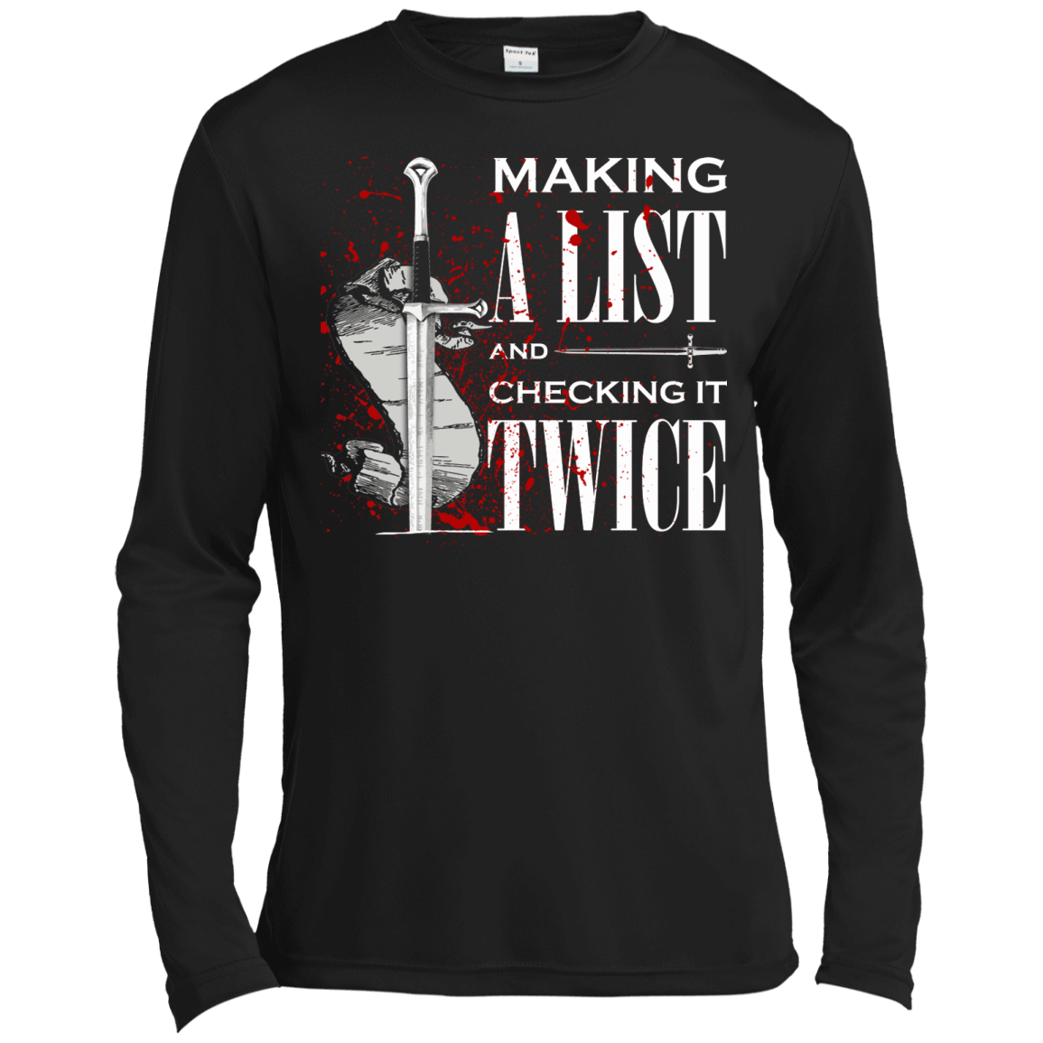 Making A List And Check It-T-Shirt & Hoodie-Long Sleeve T-Shirt-Black