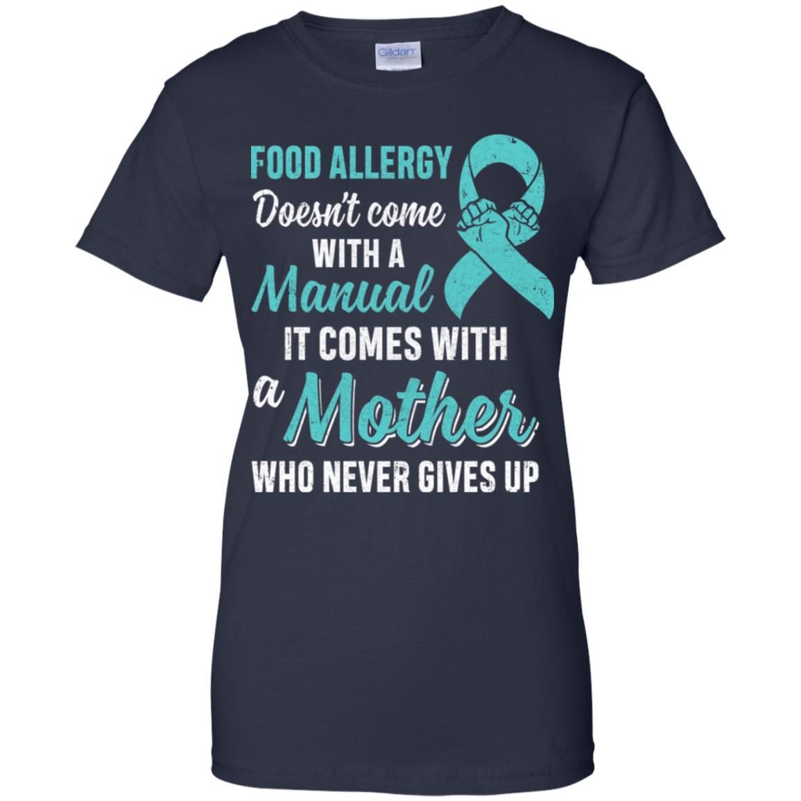 Funny Gift Food Allergy Mom Awareness Warrior-T-Shirt & Hoodie-Women's T-Shirt-Navy