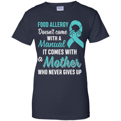 Funny Gift Food Allergy Mom Awareness Warrior-T-Shirt & Hoodie-Women's T-Shirt-Navy