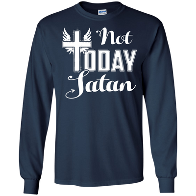 Not Today Satan-T-Shirt & Hoodie-Long Sleeve T-Shirt-Navy
