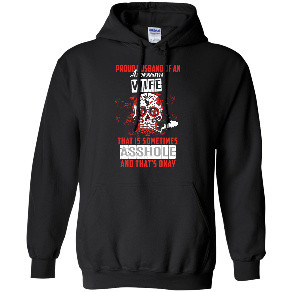 Proud Husband Of An Awesome Wife-T-Shirt & Hoodie-Pullover Hoodie-Black