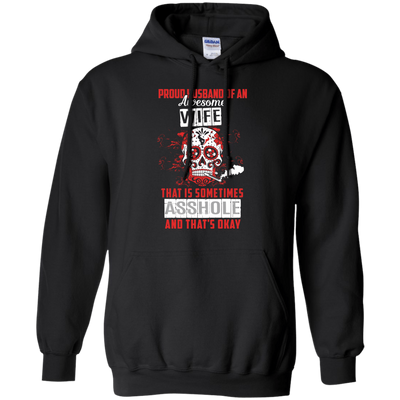 Proud Husband Of An Awesome Wife-T-Shirt & Hoodie-Pullover Hoodie-Black