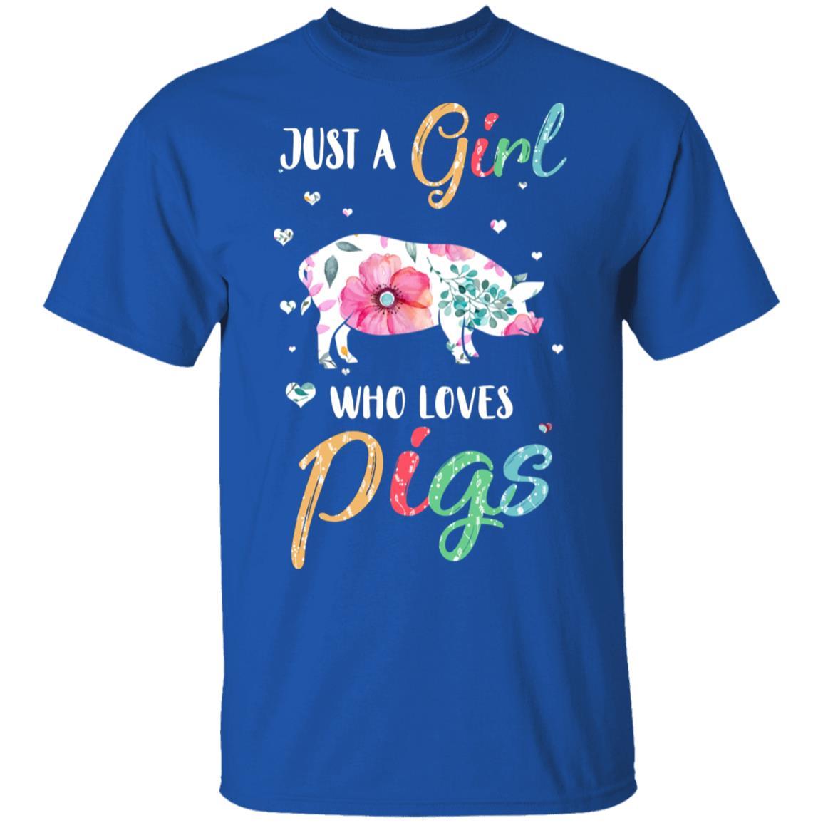 Just A Girl Who Loves Pigs Cute Pig Lover-T-Shirt & Hoodie-Classic T-Shirt-Royal
