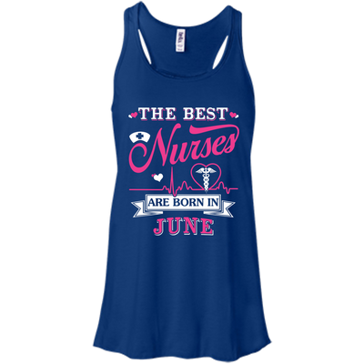 The Best Nurses Are Born In June-T-Shirt & Hoodie-Women's Flowy Racerback Tank-True Royal