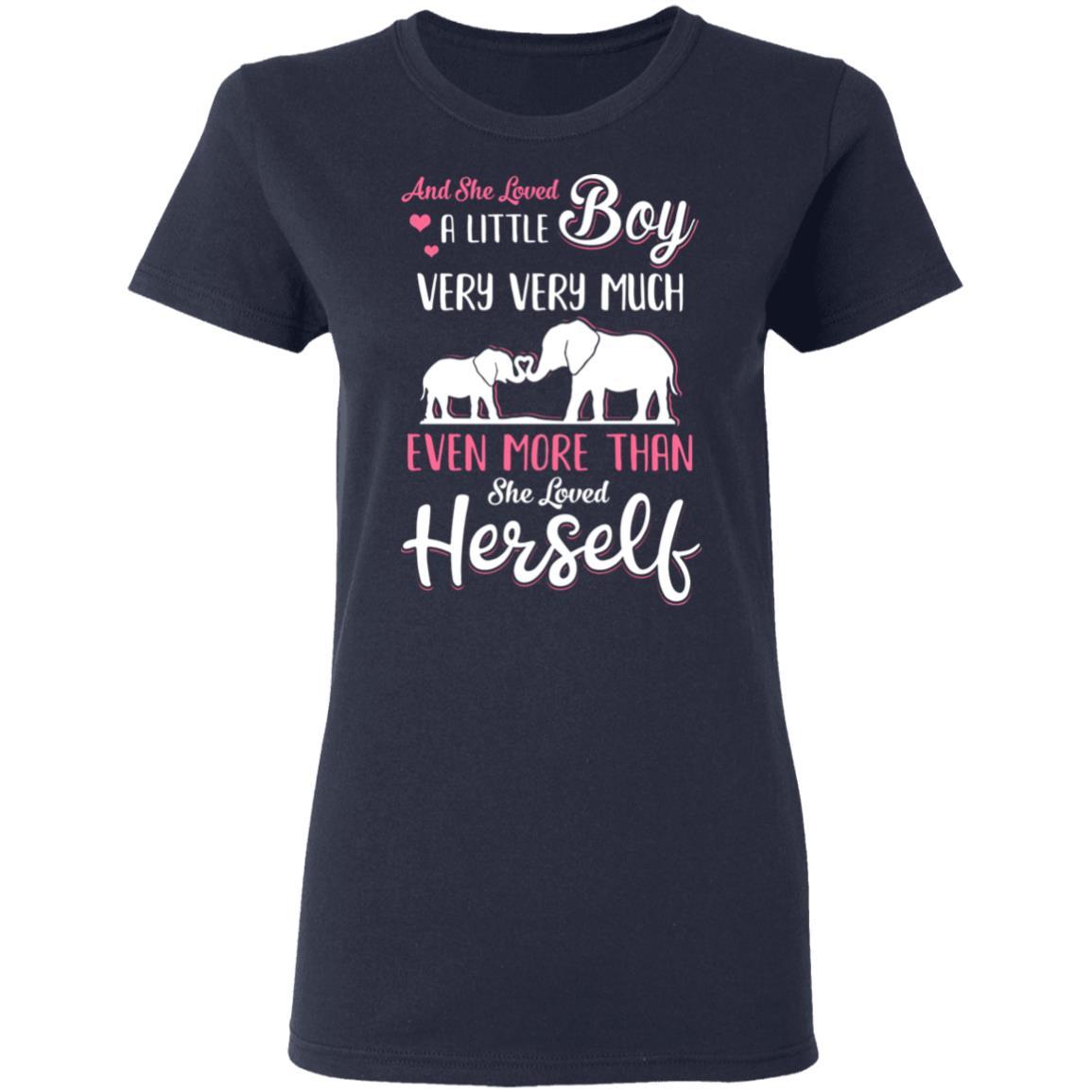 And She Loved A Little Boy Very Very Much Mom Gifts-T-Shirt & Hoodie-Women's T-Shirt-Navy