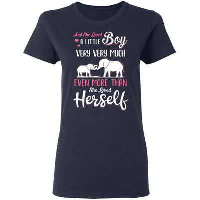 And She Loved A Little Boy Very Very Much Mom Gifts-T-Shirt & Hoodie-Women's T-Shirt-Navy