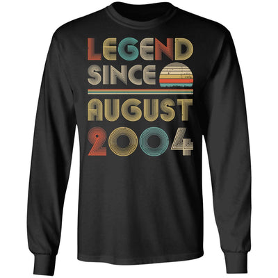 Legend Since August 2004 Vintage 17th Birthday Gifts-T-Shirt & Hoodie-Long Sleeve T-Shirt-Black