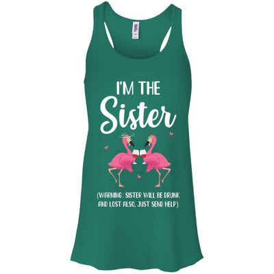 If I Lost Or Drunk Please Return To Sister Flamingo-T-Shirt & Tank Top-Women's Flowy Racerback Tank-Kelly Green