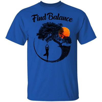 Find Balance Yin Yang Tree Yoga Lover Gift-T-Shirt & Tank Top-Classic T-Shirt-Royal