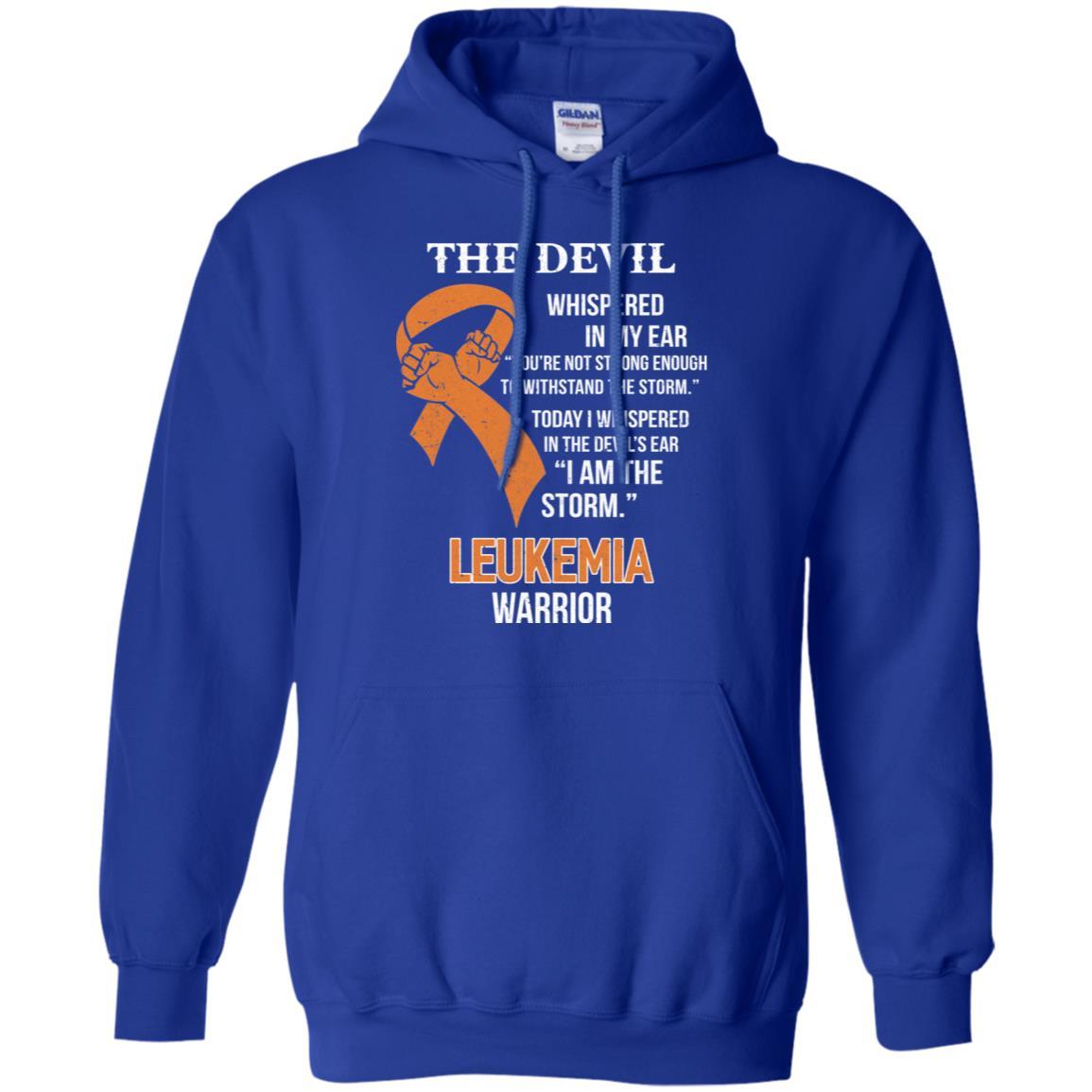 I Am The Storm Support Leukemia Awareness Warrior Gift-T-Shirt & Hoodie-Pullover Hoodie-Royal