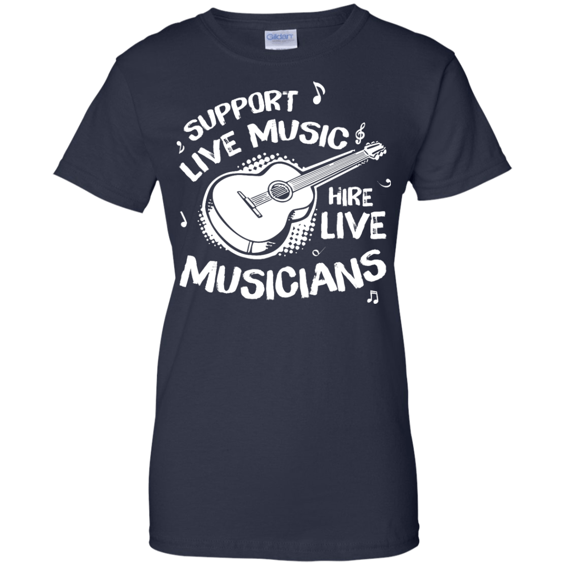 Support Live Music Hire Live Musicans-T-Shirt & Hoodie-Women's T-Shirt-Navy