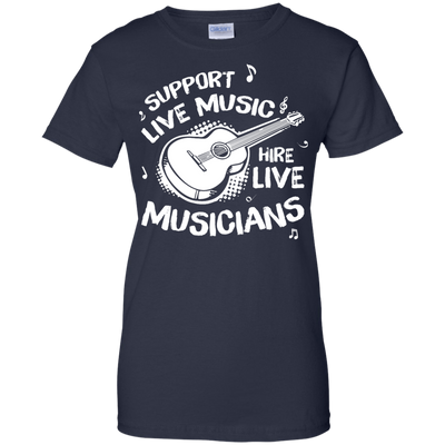 Support Live Music Hire Live Musicans-T-Shirt & Hoodie-Women's T-Shirt-Navy