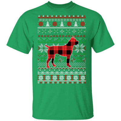 Boxer Red Plaid Ugly Christmas Sweater Funny Gifts-T-Shirt & Sweatshirt-Classic T-Shirt-Irish Green