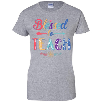 Blessed To Teach Teacher Gifts Back To School-T-Shirt & Hoodie-Women's T-Shirt-Sport Grey