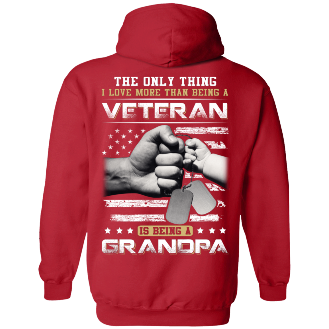 I Love More Than Being A Veteran Is Being A Grandpa-T-Shirt & Hoodie-Pullover Hoodie-Red