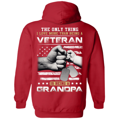 I Love More Than Being A Veteran Is Being A Grandpa-T-Shirt & Hoodie-Pullover Hoodie-Red