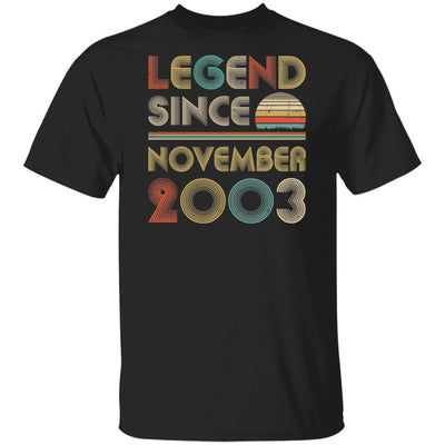 Legend Since November 2003 Vintage 18th Birthday Gifts-T-Shirt & Hoodie-Classic T-Shirt-Black