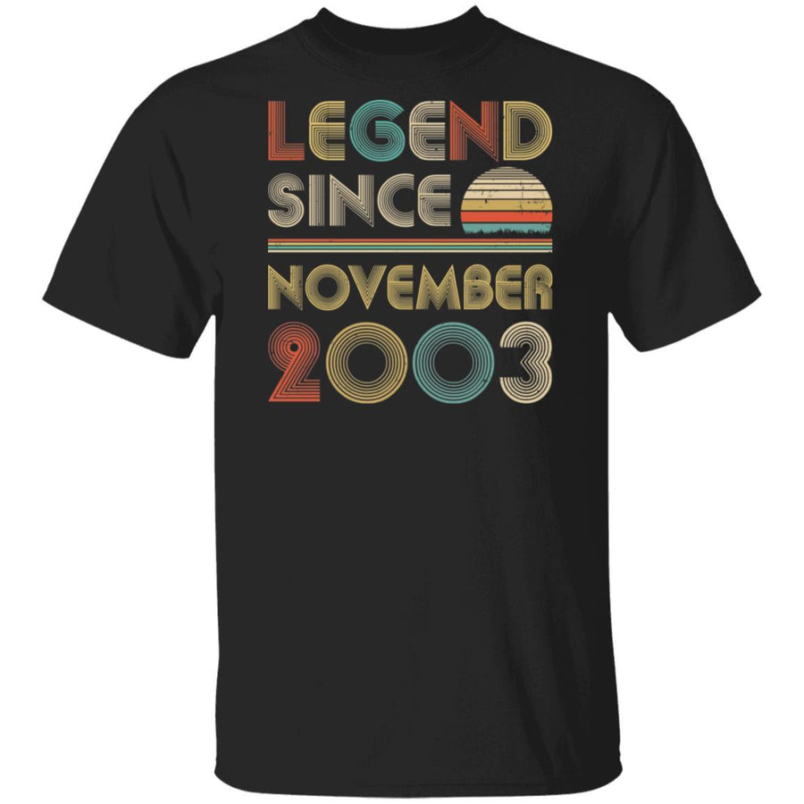 Legend Since November 2003 Vintage 18th Birthday Gifts-T-Shirt & Hoodie-Classic T-Shirt-Black