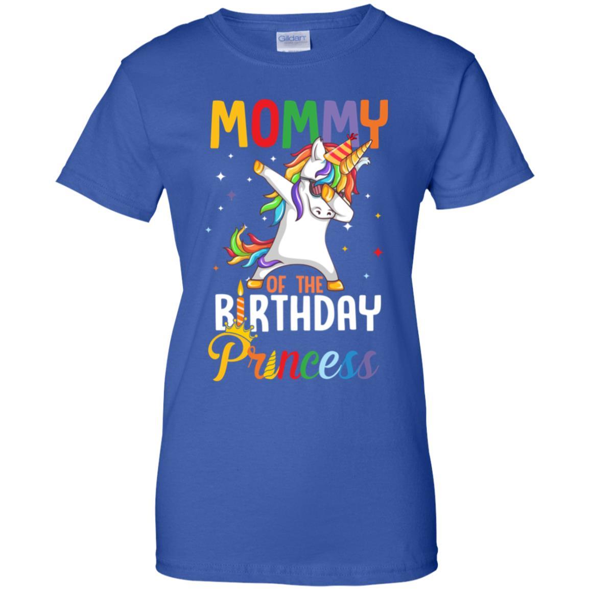 Mommy Of The Birthday Girl Dabbing Unicorn Party-T-Shirt & Hoodie-Women's T-Shirt-Royal