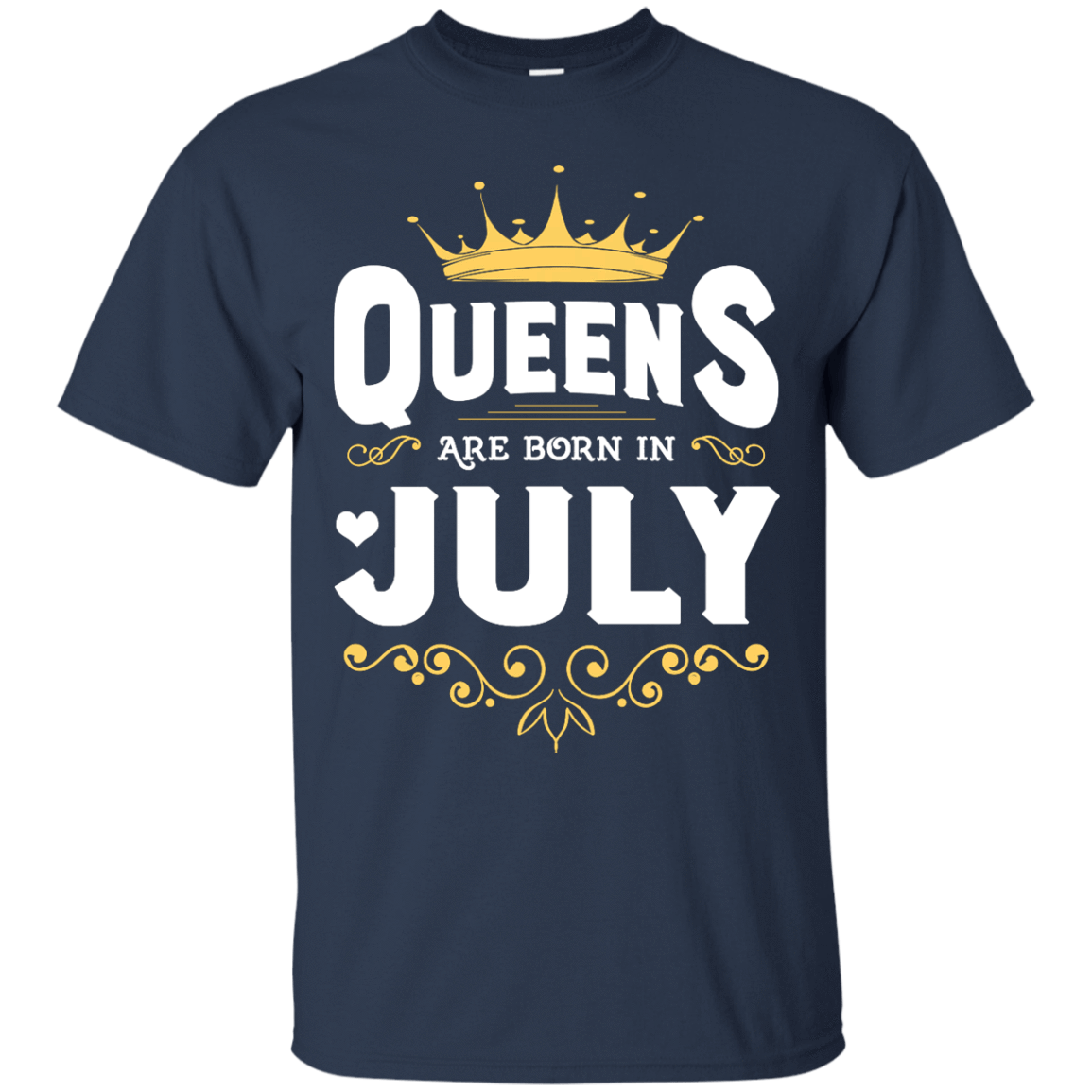 Queens Are Born In July-T-Shirt & Hoodie-Classic T-Shirt-Navy
