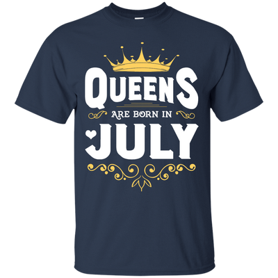 Queens Are Born In July-T-Shirt & Hoodie-Classic T-Shirt-Navy