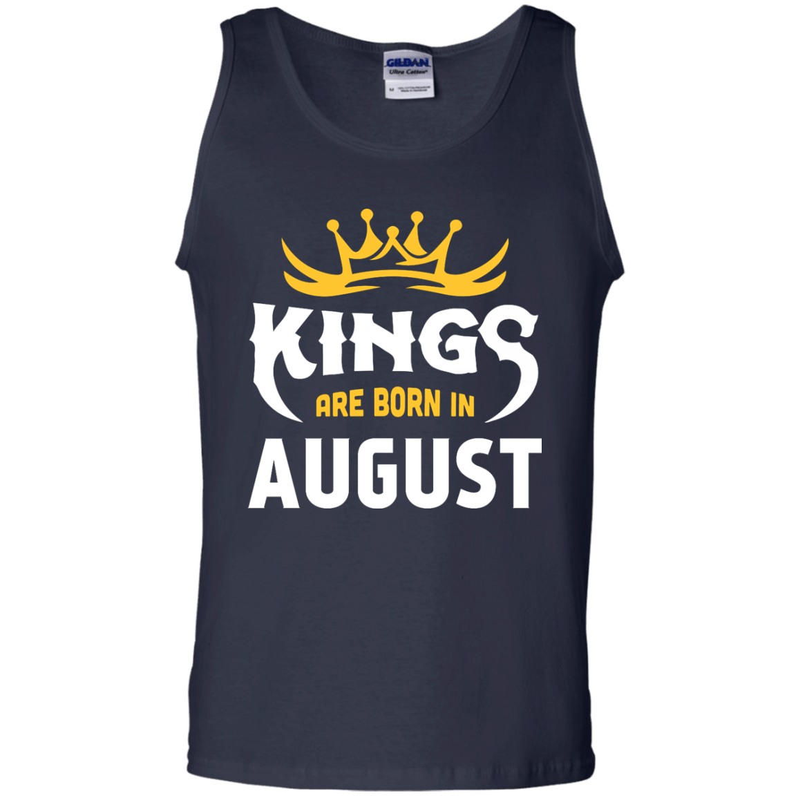Kings Are Born In August-T-Shirt & Hoodie-Unisex Tank-Navy