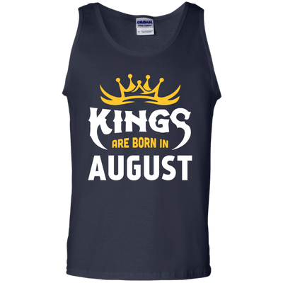 Kings Are Born In August-T-Shirt & Hoodie-Unisex Tank-Navy
