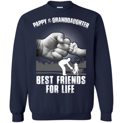 Pappy And Granddaughter Best Friends For Life-T-Shirt & Sweatshirt-Crewneck Sweatshirt-Navy