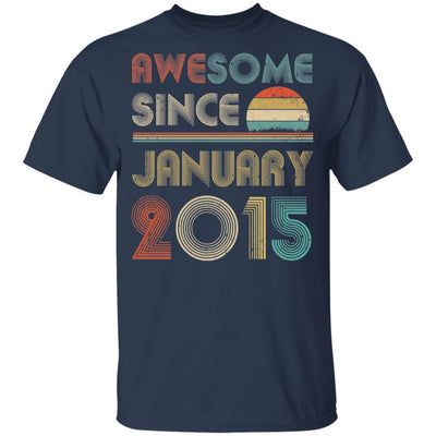 Awesome Since January 2015 Vintage 6th Birthday Gifts Youth-Youth Shirt-Youth T-Shirt-Navy