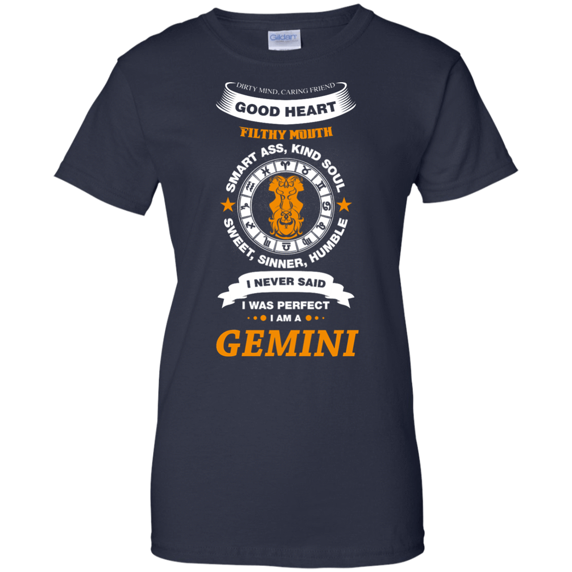 I Never Said I Was Perfect I Am A GEMINI-T-Shirt & Hoodie-Women's T-Shirt-Navy