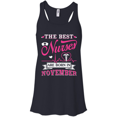 The Best Nurses Are Born In November-T-Shirt & Hoodie-Women's Flowy Racerback Tank-Midnight