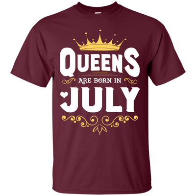Queens Are Born In July-T-Shirt & Hoodie-Classic T-Shirt-Maroon