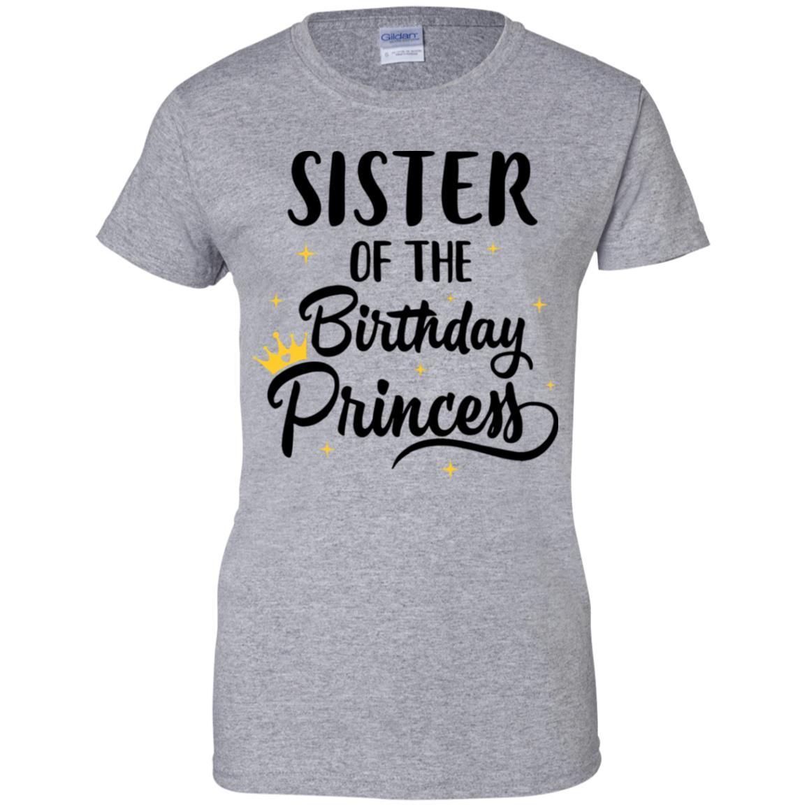 Sister Of The Birthday Princess Matching Family Party-T-Shirt & Hoodie-Women's T-Shirt-Sport Grey