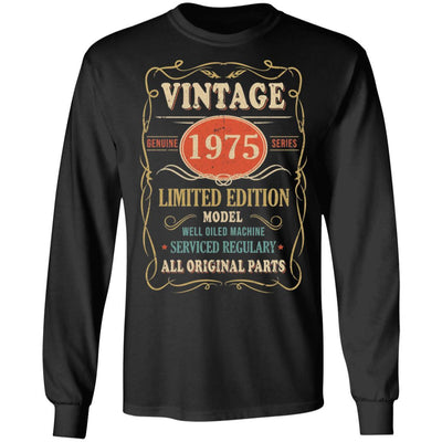 Vintage 1975 46th Birthday All Original Parts Gift-T-Shirt & Hoodie-Long Sleeve T-Shirt-Black