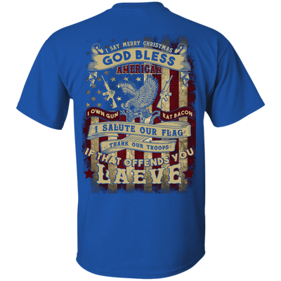 I Say Merry Christmas God Bless America Christmas-T-Shirt & Hoodie-Classic T-Shirt-Royal