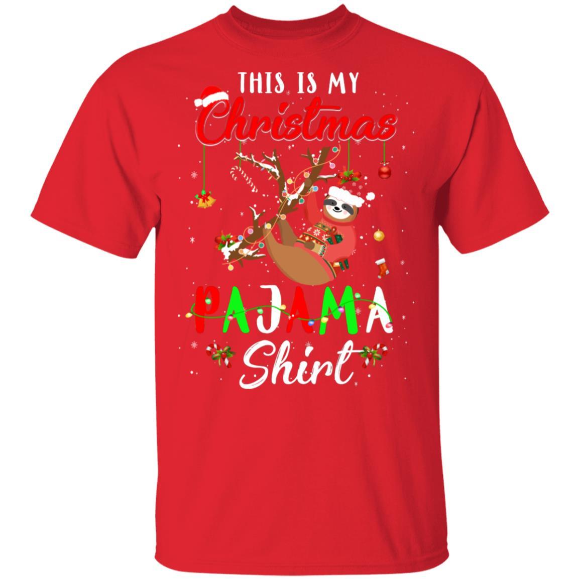 This Is My Christmas Pajama Sloth Christmas Gifts-T-Shirt & Sweatshirt-Classic T-Shirt-Red