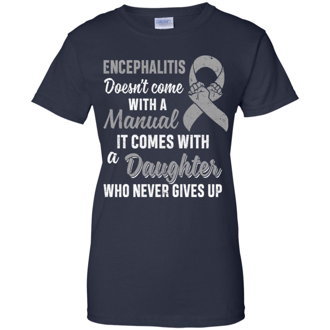 Encephalitis Awareness Daughter Warrior Gifts-T-Shirt & Hoodie-Women's T-Shirt-Navy